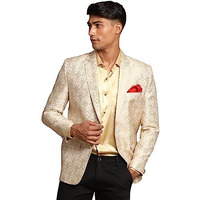 Vastramay Self Woven Brocade Silk Blend Blazer For Men  Versatile Ethnic Wear For Weddings & Special Occasions