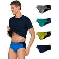 Xyxx Modal Brief For Men (Pack Of 5) (Xybrf_R7_6_Navigate Lime Punch Steel Grey Brilliant Blue & Black Iris_L)