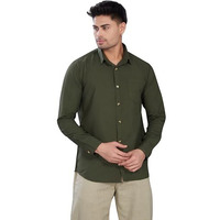 Divisive Men's Solid Slim Fit Shirt (Dst81_Xxl_Dark Olive)