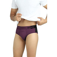 Xyxx Men's Micro Modal Briefs - Dualist Underwear For Men (M; Grape Wine & Black)