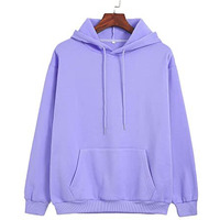 Toplot Men's Causal Solid Woolen Blend Hoodie With Hooded Neck (Mens-Hoodie-5047-Purple-M)