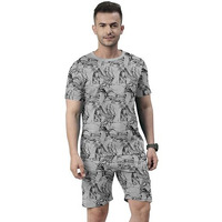 Yagnapurush Men's Casual Summernightdress Men Softcotton Polylycra Digitalprinted Casual Sleepwear&Launge(Lounge) Wear,Regularfit Roundneck Short Sleeves Tshirt Shorts Pairset Classic Pajama Stylish