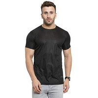 Awg All Weather Gear MenS Round Neck Half Sleeves, Lightweight Quick Dry Regular Dry Fit Sports T-Shirt (Aw19-Awgdft-Bl-Xxl_Black_Xxl)