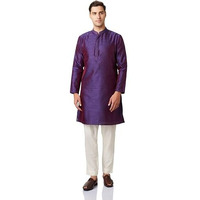 Symbol Premium Men's Festive Kurta Pant Set (2Pcs) (Sp-M-A24-Et-503_Maroon/Navy_Xl)