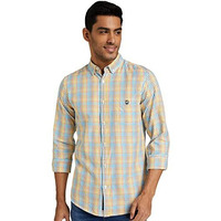 Amazon Brand - House & Shields Men's Cotton Solid Regular Casual Shirt (Ss20-H&Scsre-01_Red L)