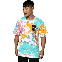 Veirdo Men's Pure Cotton Oversize Fit Round Neck Half Sleeves Original Diney's Mickey Merch Tie-Dye Multicolor T-Shirt (Vd_Os_St3008_Td_Xl)