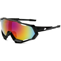 Anti-Fog Wraparound Uv Mirrored Sports Sunglasses For Men Stylish Cricket Cycling Riding Driving Running Strong Build Ultimate Performance Full Protection Anti Glare Goggles (Large) (Black Mercury)