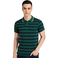 Amazon Brand - Symbol Men's Striped Regular Fit Half Sleeve Polo (Aw17Mpcsp5_Peacot Blue And Eden Green_Xl)