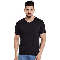 Mack Jonney Men's Cotton Regular Fit T-Shirts Black Xx-Large Pack Of 1-Vee-Black01-Xxl
