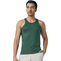 Xyxx Men Cotton Modal Vest, Regular Fit, Solid, Pack Of 1, Xyvest02L, Forest Green, L