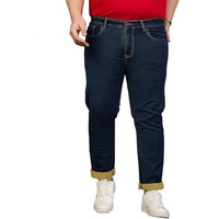 Bigbanana Plus Size Men's Regular Fit Tinted Wash Jeans (Zinko,Dark Navy,7Xl)
