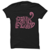 Quote Marshals Men's Regular Fit Pink Floyd Print Round Neck Black Cotton T-Shirt (M)