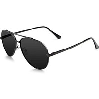Nssiw Aviator Sunglasses For Men And Women, Polarized Sun Glasses, Classic Pilot Sunglasses With Metal Frame And Uv Protection (01 Black/Grey_Medium)