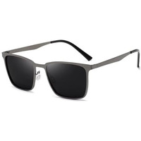Huvora Polarized Wayfarer Sunglasses For Men Women Sports Lightweight Alloy Frame Uv400 Protection Stylish Square Retro Driving Fashion Riding Party Beach Goggles (Gun Grey Black)