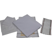 Chandravati Men's 5 - Piece Pandit Dhoti Kurta Set, White Color | Pure Cotton Paramsukh Dhoti, Mixed Cotton Unstitched Kurta, Angocha, Vest, Hanky.