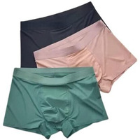Dhruva Sales Men's Ice Silk Underwear Seamless Underwear, Summer Ice-Feel Breathable Boxer Shorts Multicolor (Pack Of 3) (Xl)