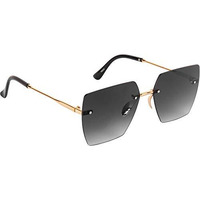 Aislin Unisex Adult Butterfly Non-Polarized Sunglasses (Gold & Black Frame, Black Lens) (Medium) - Pack Of 1