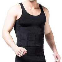 Rubs Undershirt Slimming Tummy Tucker Slim & Lift Body Shaper Men's Vest To Look Slim Instantly (Medium,Black)