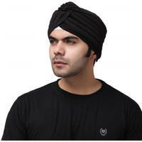 Bismaadh Sikh Traditional Readymade Turban, Dastar, Pagri, Beanie Head Cover For Men Black