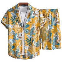 Leriya Fashion Mens Rayon Co-Ord Set Regular Fit Night Dress (Lf-Ms-6109&Sh192_Yellow_2Xl)