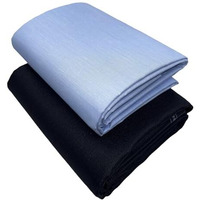 Jhabak's Premium Shirt And Trouser Fabric- Cotton Blend Solid Material- 2.25M Shirt Cloth- 1.20M Pant Piece (Blue Shirt, Navy Blue Trouser)