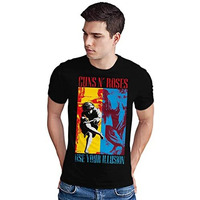 Quote Marshals Guns N Roses_01 Printed Round Neck Black T-Shirt For Men's Size-2Xl