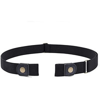 Fabme No Buckle Elastic Belt (Black), Free Size, (Acc038Bk)