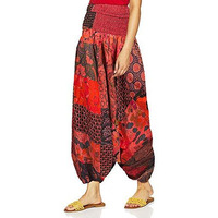 Tinsie Unisex Loose Fit Harem Pants (Ts_Trouser_107_Red_Xxl_Red_38)