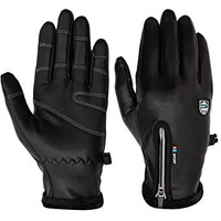 Fabseasons Winter Pu Leather Gloves For Men & Women, With Fleece Lining, Touch Screen Enabled, Smooth Driving/Riding Experience