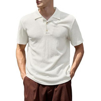 Tagdo Men's Popcorn Fabric Polo T-Shirt (Rf-Polo-2022-White-Xxl)