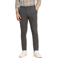 Dennis Lingo Men's Grey Slim Fit Chinos, Ankel Length, Tapered Fit Casual Trousers (28)