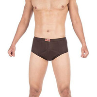 Vip Men's Cotton Solid Briefs (Pack Of 4) (Goldcbrown_100_Brown