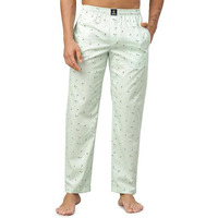 Urban Scottish 100% Cotton Men's Lounge Pant With Stylish Print And Convenient Side Pockets Mint Green