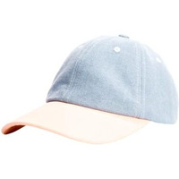 Tamzy Unisex 100% Washed Denim Adjustable 5 Panel Dad Hat Cap | Baseball Shade Flex Caps For Summer | H Buckle Hat For Men & Women | Dtf Print Sports Cap | Sun Protection Cap -Blue Denim + Peach