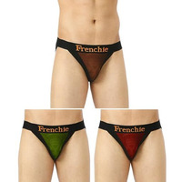 Frenchie Men's Cotton G-Strings Solid Underwear Envy_Assorted-Pack Of 3