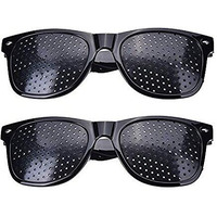 Visions India Lazy Spectacles Pinhole Vision Correction Glasses Eyesight Improvement For Men/Women/Kids (Square-2Pcs.)