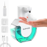 Supvox Smart Auto Soap Dispenser Soap Foamer Dispenser No-Touch Automatic Soap Dispenser Fine Foam Dispenser 430Ml Hand Wash Soap Foamer Handwash Dispenser For Kitchen Bathroom Office Public Area