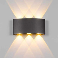 Groeien 6 Watts Led Waterproof Indoor/ Outdoor Up Down Wall Lamp (Warm White,Metal)