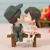 Tied Ribbons Valentine Romantic Love Couple Decorative Miniature Showpiece Birthday Valentine Gift For Girlfriend Boyfriend Husband Wife (Multi, Resin) - Wedding Anniversary Birthday Valentine Gifts