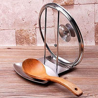 Zollyss Spoon Rest And Pot Lid Holder, Stainless Steel Pan Pot Cover Lid Rack Shelf Stand Holder Spoon Holder Utensil Rest Stove Organizer Storage Soup Spoon Rests Kitchen Tool
