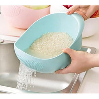 Mosquick Big Size Rice Strainer Chalni For Kitchen, Colander For Kitchen, Rice Drainer Sieve Kitchen Vegetable Washing Basket Strainer Bowl Channi For Fruits Vegetable Rice Pasta