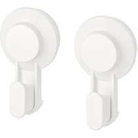 Ikea Tisken Hook With Suction Cup, White(Pack Of 2), Polycarbonate Plastic