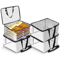 Hollio Transparent Pvc Storage Bag For Saree Covers With Zip,Clothes, Lehenga, Blankets, Bedsheets, Toys, Docs | Wardrobe Organizer | Clear Saree Bags Storage Storage Box Bag (Pack Of 4)