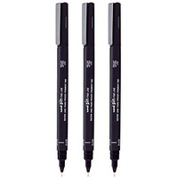 Uniball Pin-200 0.5Mm Fineliner Drawing Pen | Water & Fade Proof Pigment Ink | Ideal For Technical Drawing, Mandala, Calligraphy, Sketching, Doodle Drawing & Diy Crafts | Black Ink, Pack Of 3