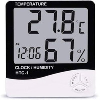 Thermocare Plastic Abstract Lcd Temperature Clock (White)(3.9Wx3.9Lx3.9H Inches) ,Pack Of 1