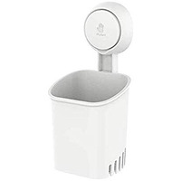 Nyarra Toothbrush Holder For Bathroom, Easy One Push Wall Mount With Powerful Vacuum Suction Cup, Multifunctional Organizer White & Hollow Ventilation Design [Nr-0562]