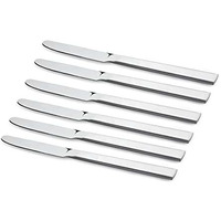 Koko Gleen Premium Stainless Steel Dinner Knife With Round Edge Set Of 6 | Knife For Cheese Bread, Butter, Jam Rust Proof High Durable Stylish Dishwasher Safe Sliver 22Cm