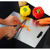 Aadhik Chopping Board Stainless Steel Medium Size Metal Cutting Kitchen,Heavy Duty Choping-Board Vegetable,Fruit Cutter, Meats Vegetable Chopper Boards,Safe Durable -33Cm*22Cm