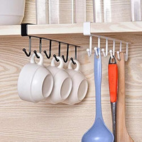 Zollyss Multifunctional 6 Metal Door Hook Organiser/Hook Hanger Suitable For Room, Kitchen, Bathroom, Pack Of 2, Random Color