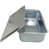 Zenshop Large Aluminium Multipurpose Uses For Ice Cream/Bread/Cake With Lid For 1Kg, Color Silver (1 Piece)
